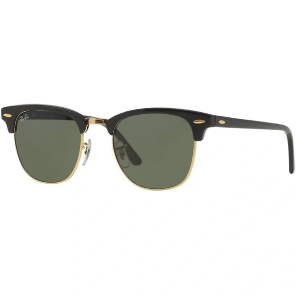 Ray-Ban 3016 Clubmaster Black Gold Tortoise Classics Sunglasses Black Gold - Picture 2 of 16